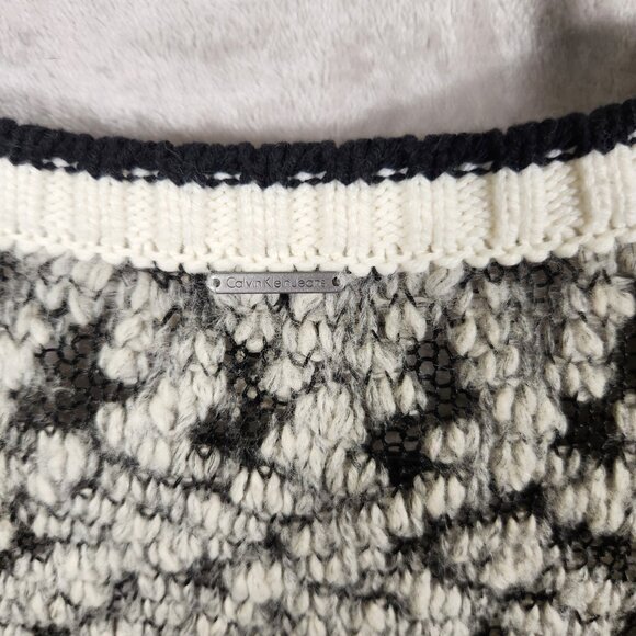 Calvin Klein Jeans Wool Blend Women's Sweater black and white Size M - Picture 4 of 9